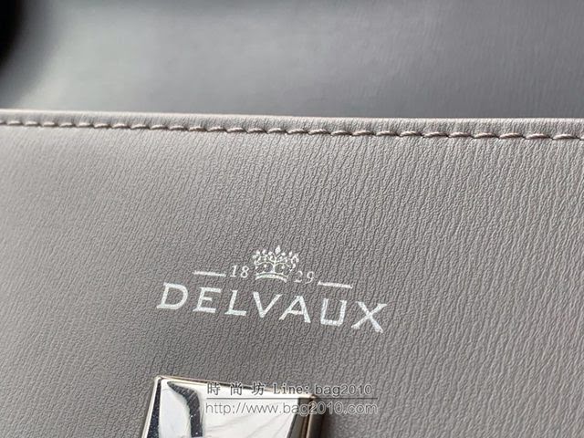 DELVAUX女包 比利時品牌 Tempete手袋 柔軟牛皮 德爾沃女手提包 中號手拎包 Delvaux單肩斜挎包 TP0028拼色灰  fcs1230